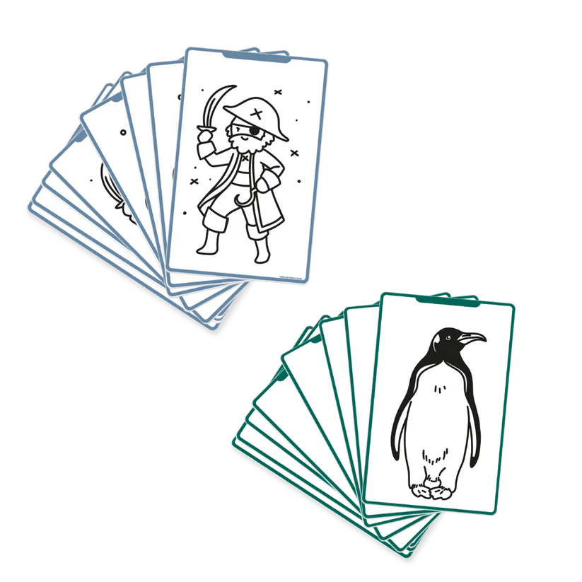 Cartes supplémentaires KIDYDRAW MINI - Thèmes "Animaux autour du monde et Océans & Pirates "
