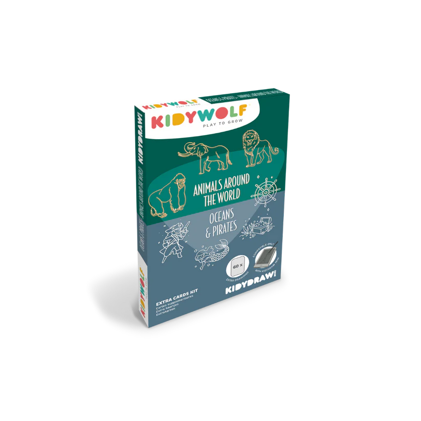 Cartes supplémentaires KIDYDRAW MINI - Thèmes "Animaux autour du monde et Océans & Pirates "