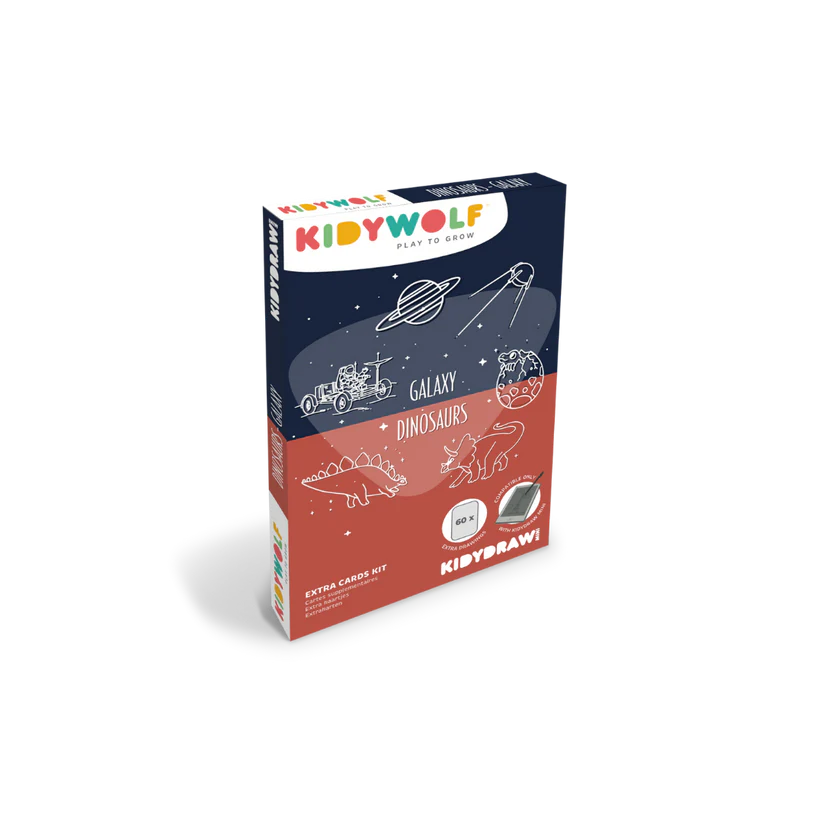 Cartes supplémentaires KIDYDRAW MINI - Thèmes "Galaxie et Dinosaures"