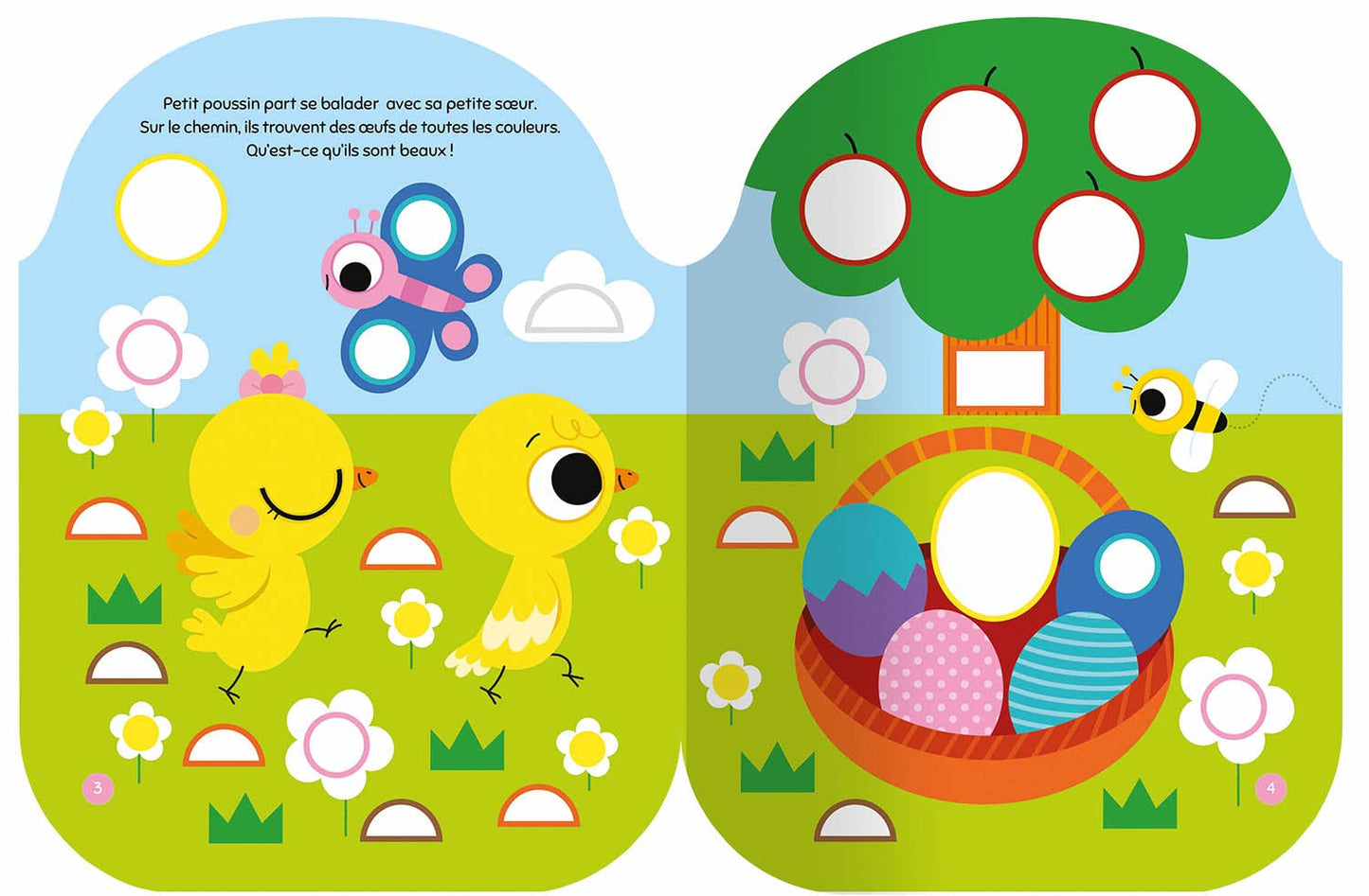 Pâques - Gommettes formes - L'aventure de petit poussin