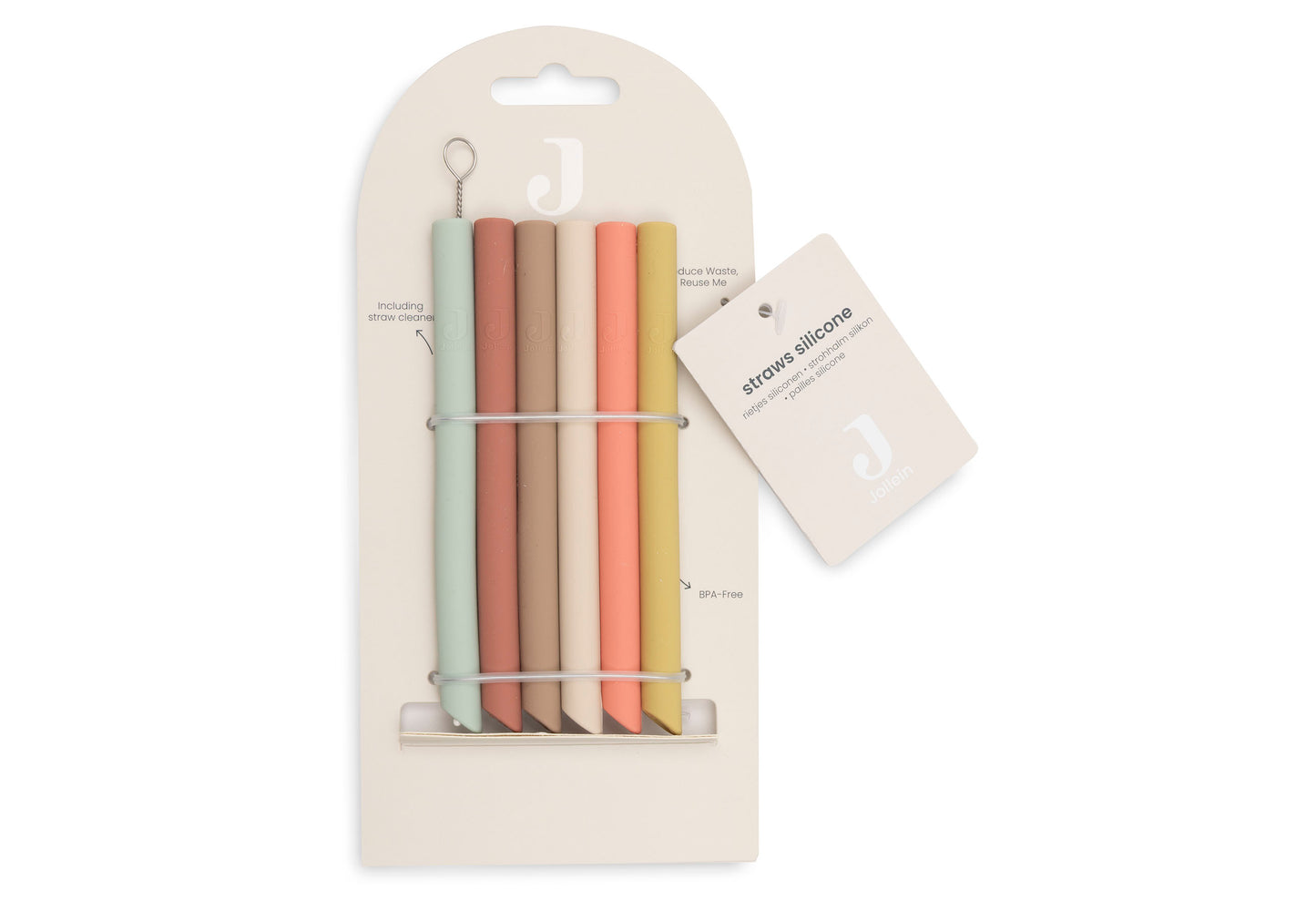 Lot de 6 pailles en silicone - Multicolore clair