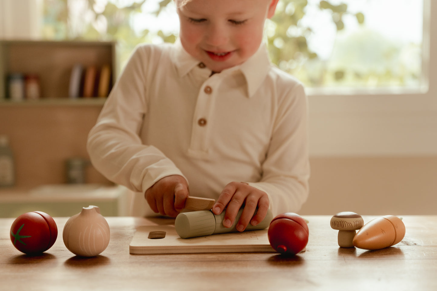 Légumes à découper en bois
