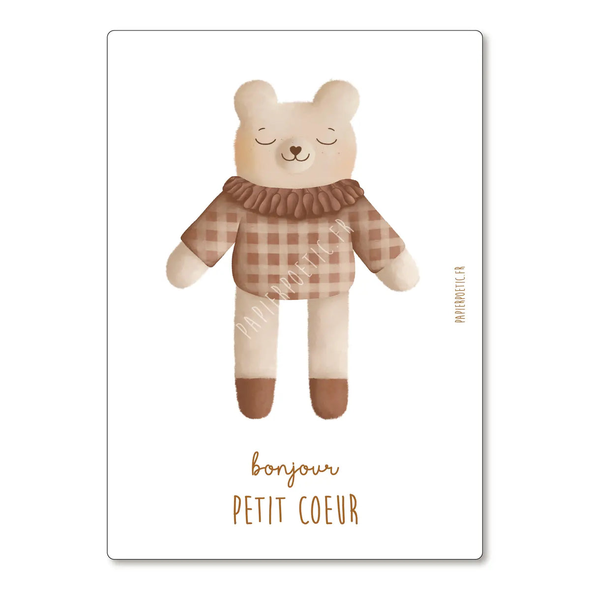 Carte - Doudou ours blanc
