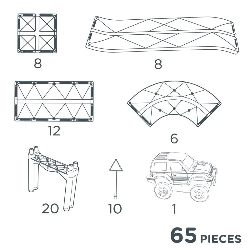 Jeu de construction magnétique - RACE TRACK - Intense 65 pcs