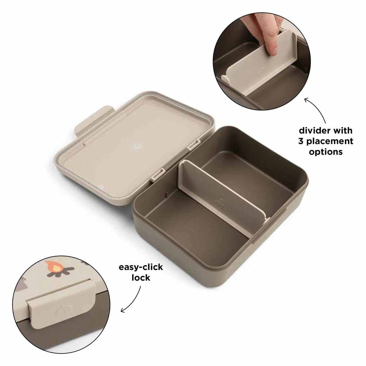 Boîte à goûter avec séparateur - Tiny Trails - Beige