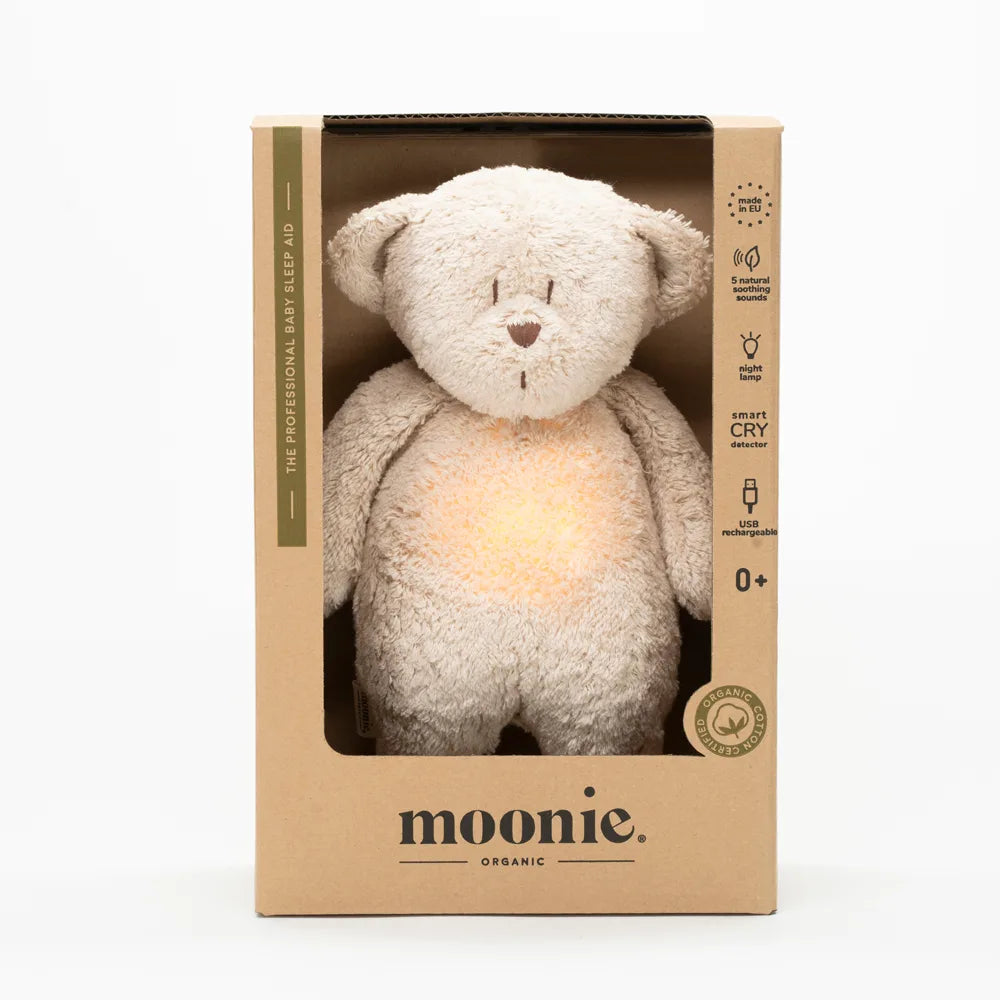 Moonie - Peluche veilleuse musicale Ourson - Sable