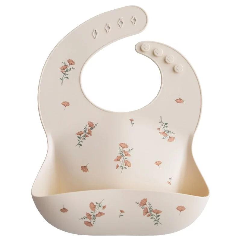 Bavoir en silicone - Fleurs
