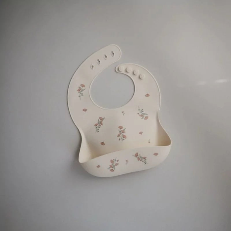 Bavoir en silicone - Fleurs