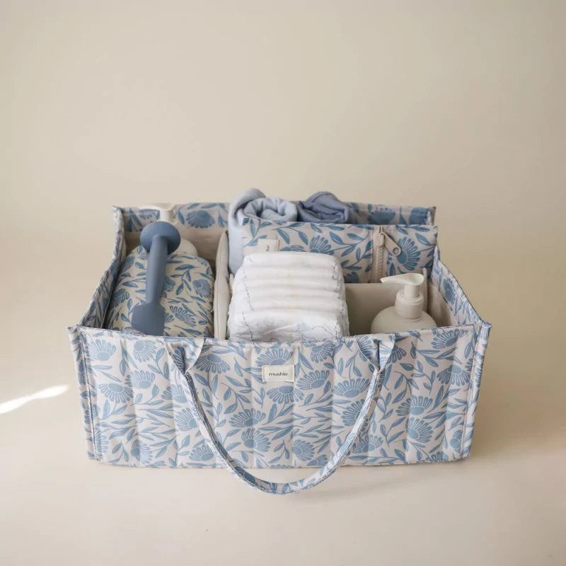 Panier multi-rangements - Fleurs Bleues