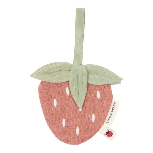 Doudou attache-tétine - Fraise