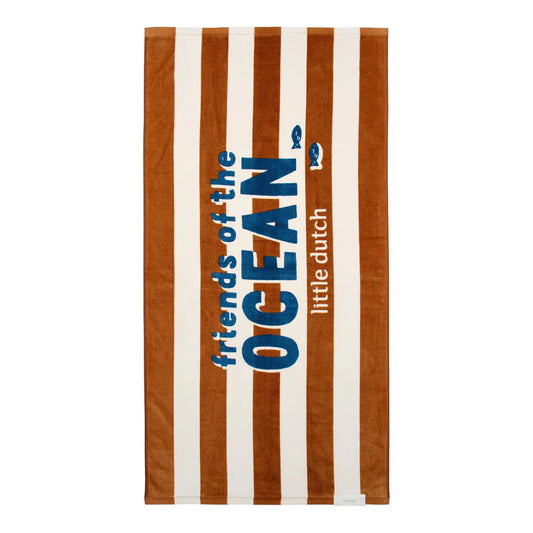 Serviette de plage - Rayures caramel