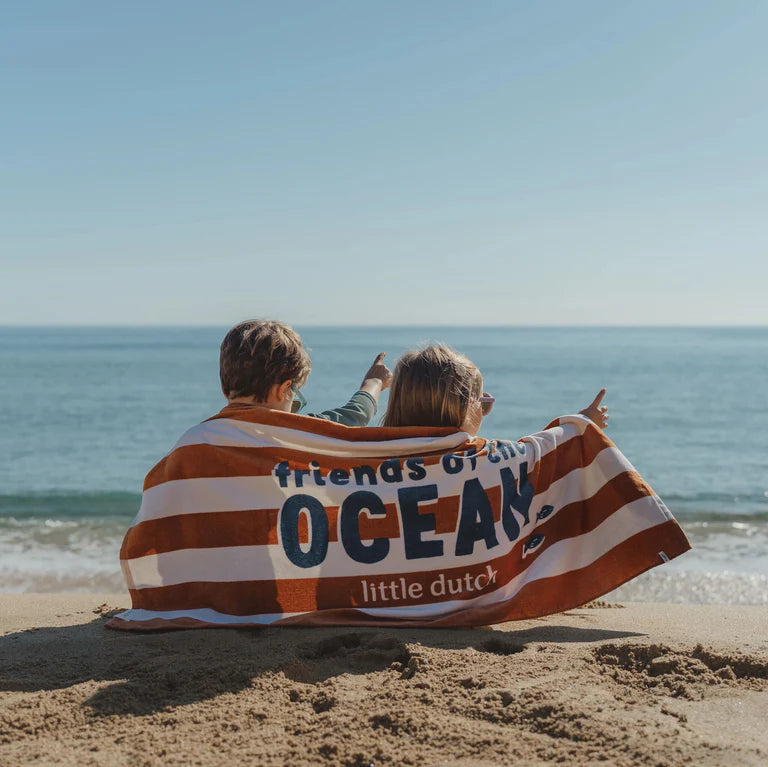 Serviette de plage - Rayures caramel