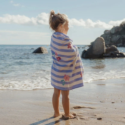 Serviette de plage - Rayures violettes