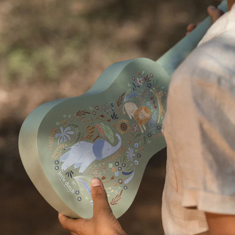Guitare en bois Verte - Safari Friends