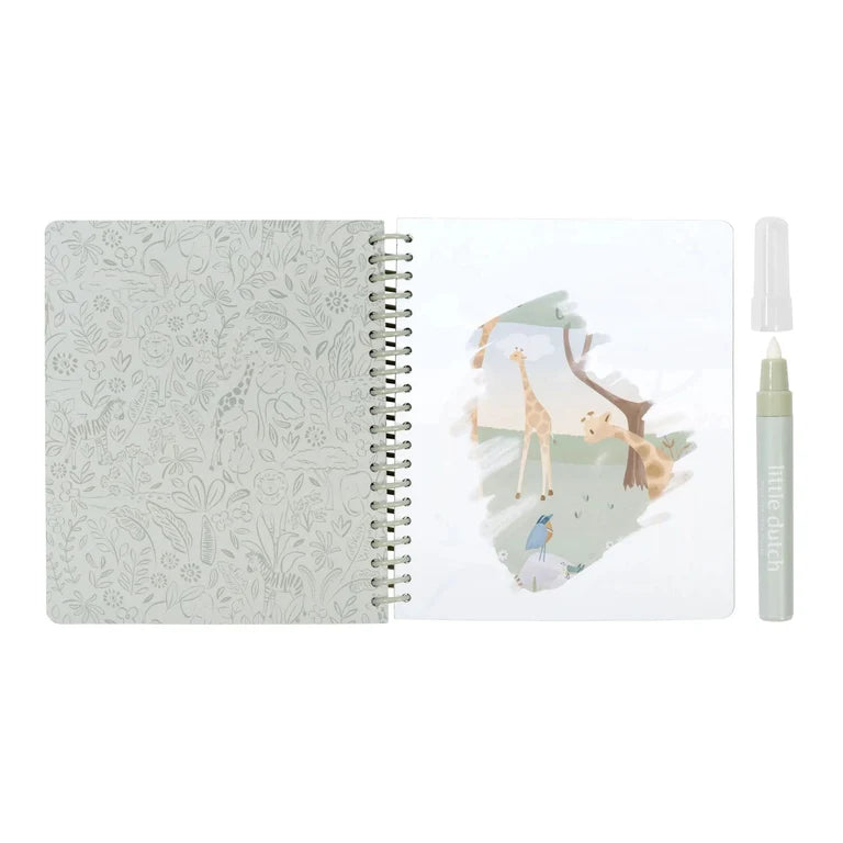Cahier de coloriage magique à l'eau Jim - Safari Friends