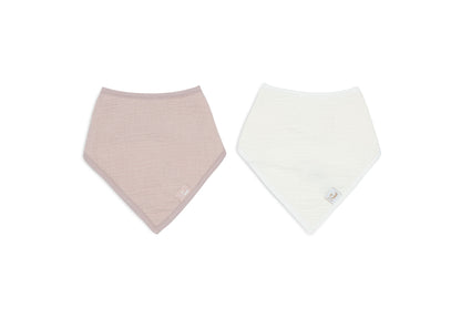 Bavoir bandana - Gaze de coton Wild Rose / Oatmeal