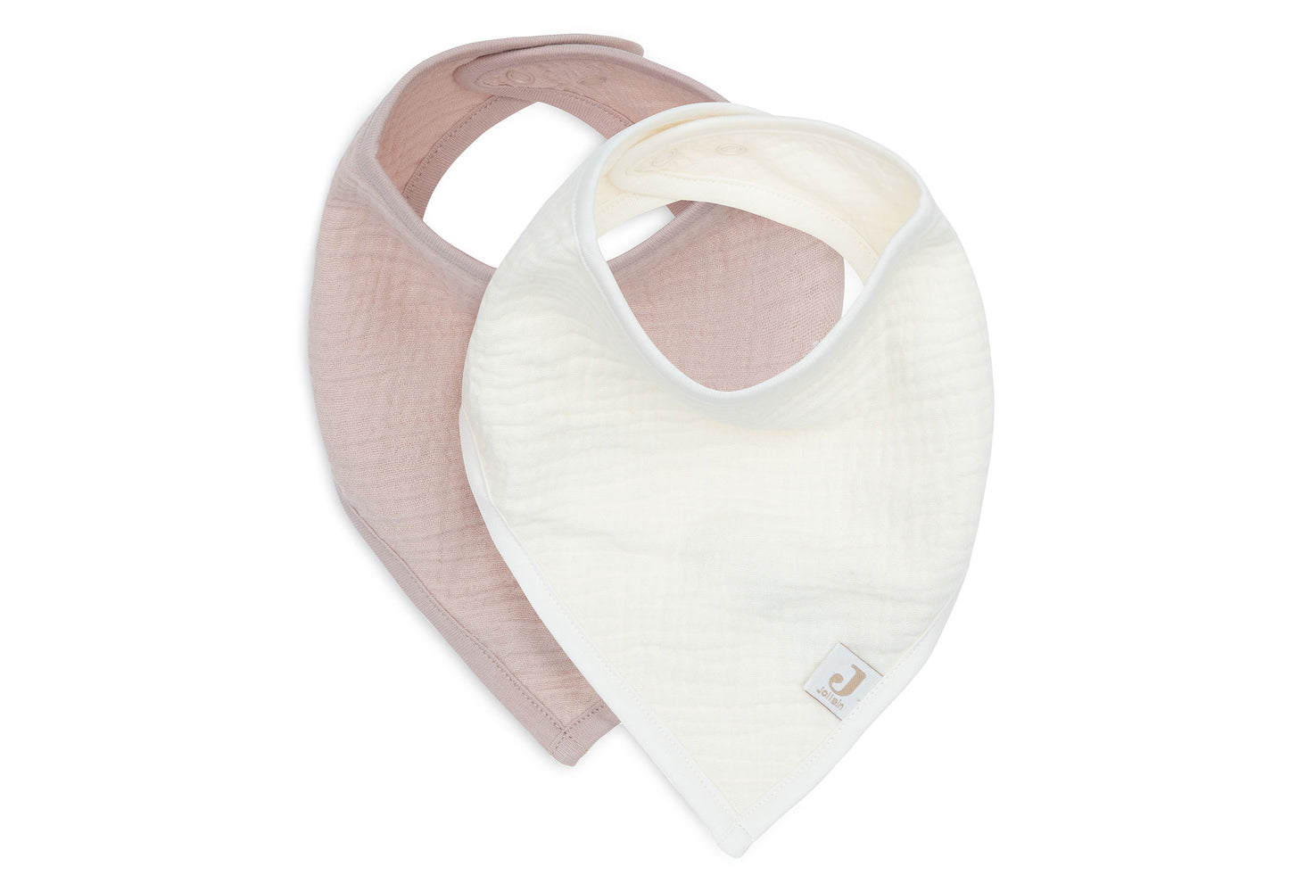 Bavoir bandana - Gaze de coton Wild Rose / Oatmeal