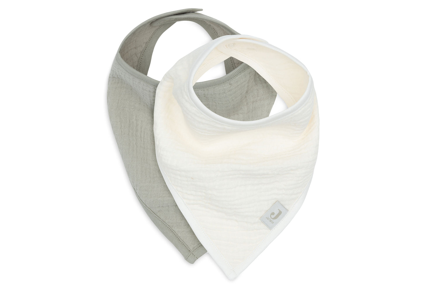 Bavoir bandana - Gaze de coton Olive Green / Oatmeal