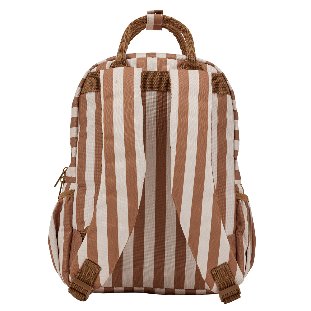 Sac à dos - Fond beige / Rayures marron