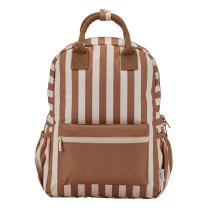 Sac à dos - Fond beige / Rayures marron