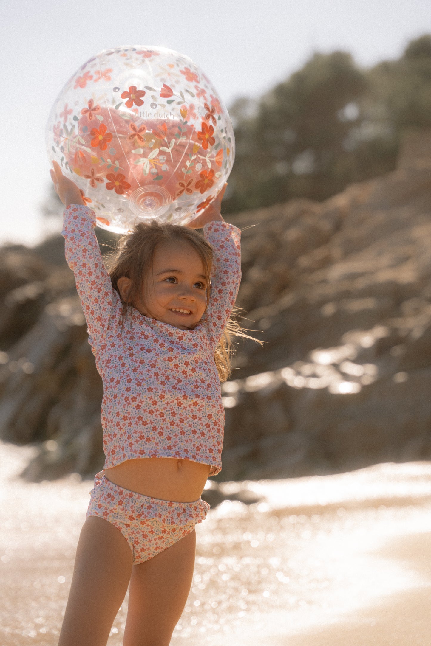 Ballon de plage 3D - Pink Flowers