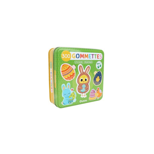 Boîte métal - 300 gommettes Pâques