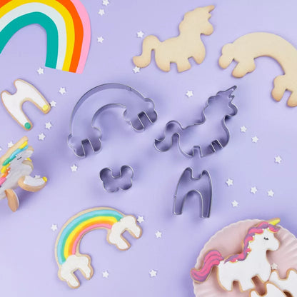 Kit Emporte-Pièces Biscuits 3D - Licorne et Arc-en-Ciel