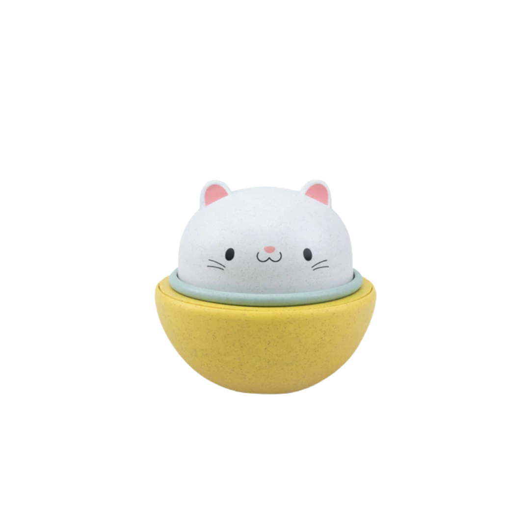 Jouet 2 en 1 - Culbuto & Véhicule à friction - Chat