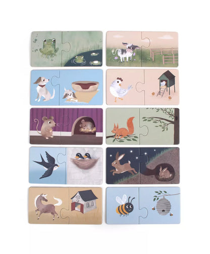 Puzzles "Retrouve ma maison" - Animaux de la ferme