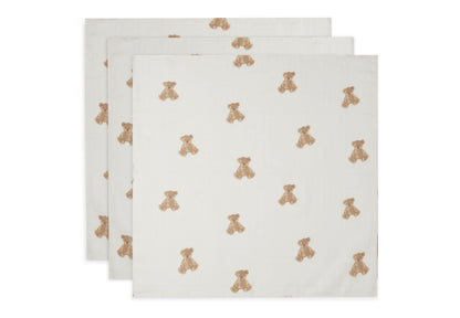 Lange gaze de coton - Teddy Bear - Lot de 3