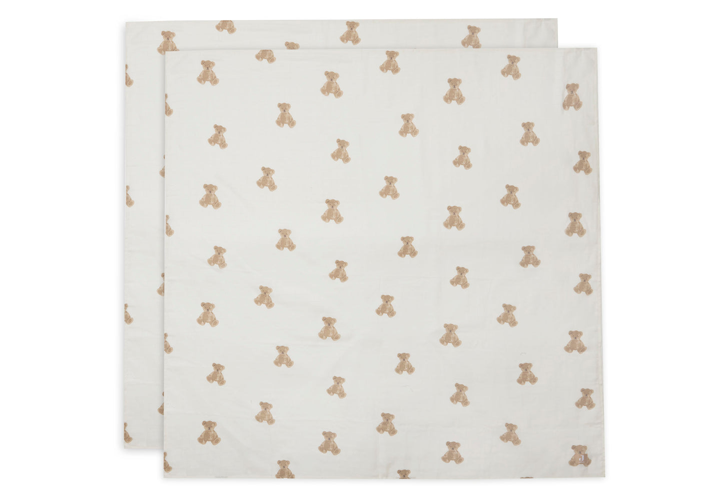 Lange gaze de coton - Teddy Bear - Lot de 2 - 115 x 115 cm