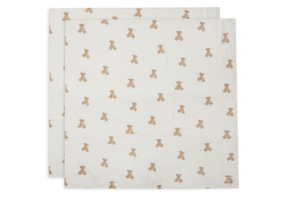 Lange gaze de coton - Teddy Bear - Lot de 2 - 115 x 115 cm