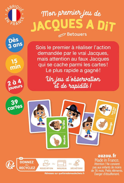 Jeu de cartes - Mon premier jeu de Jacques a dit