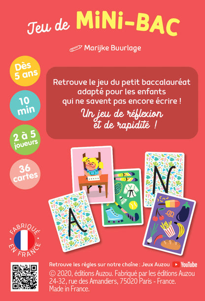 Jeu de cartes - Mini-Bac