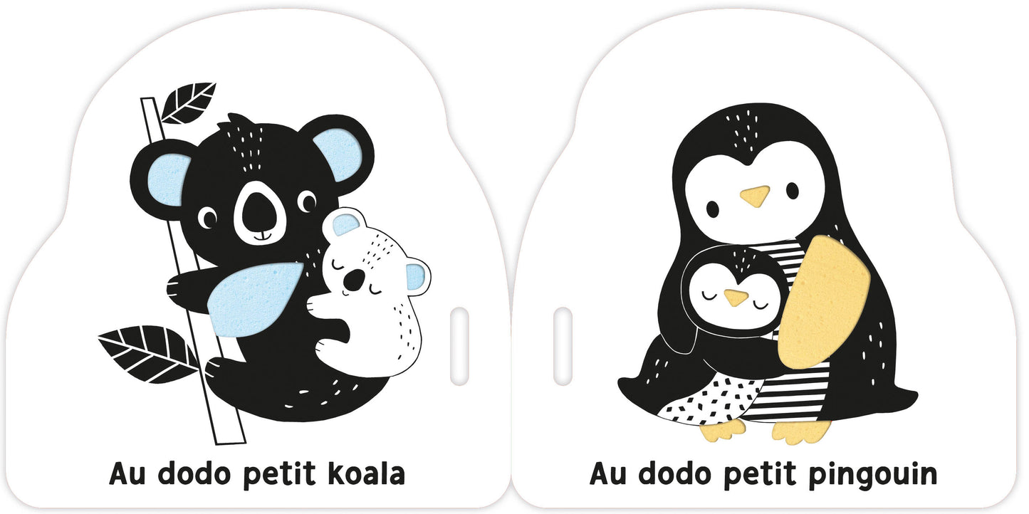 Mon premier livre poussette en noir et blanc - Au dodo