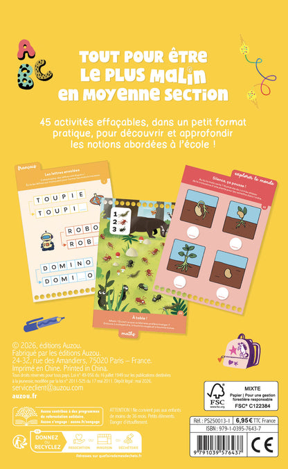 Cahier d'activités - Le club des malins - Moyenne section