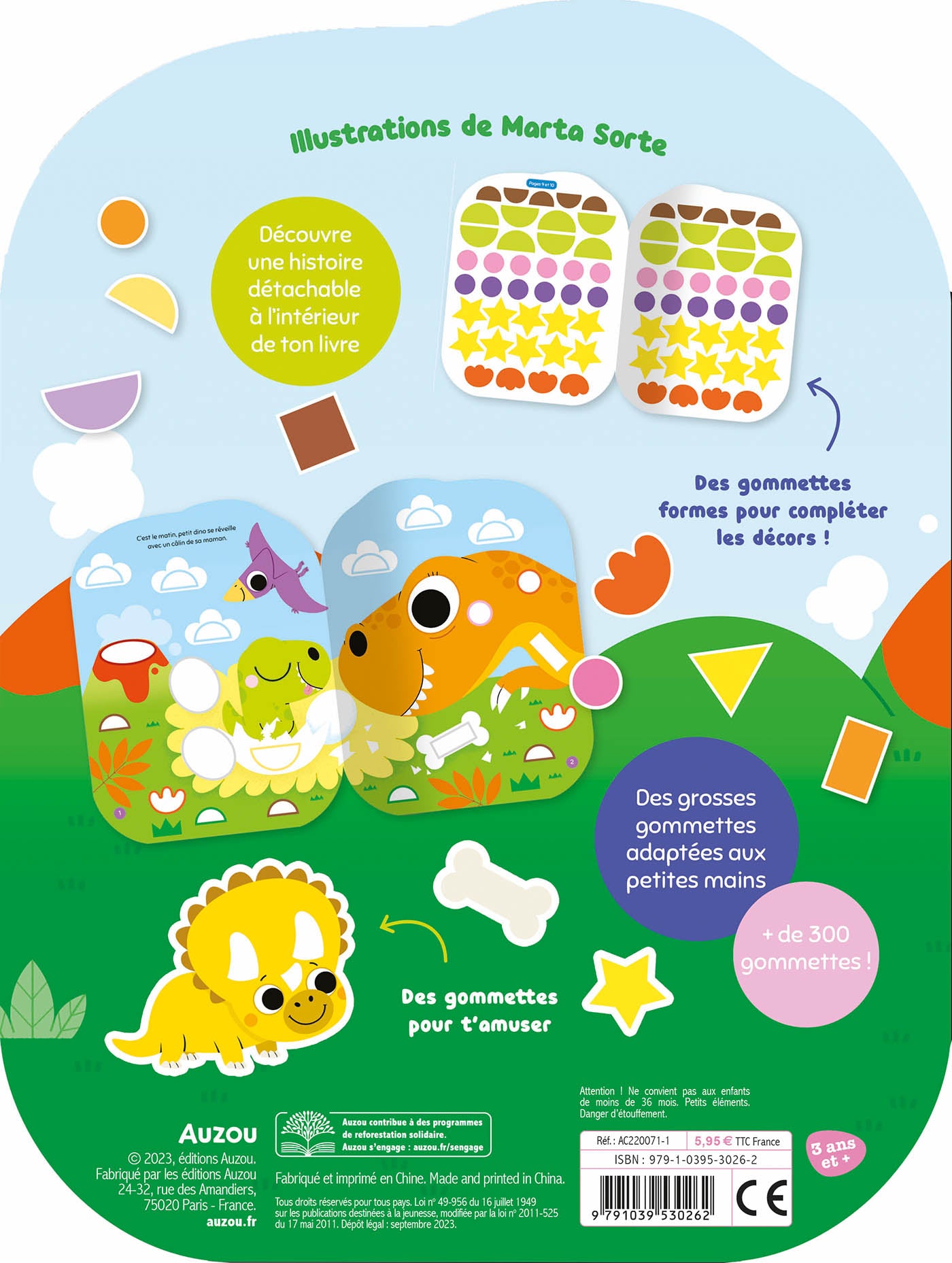 Livre gommettes formes - L'aventure de petit dinosaure