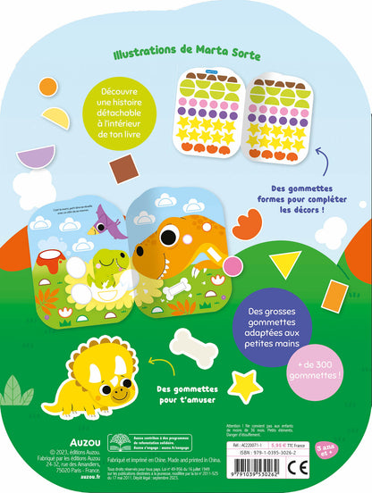 Livre gommettes formes - L'aventure de petit dinosaure