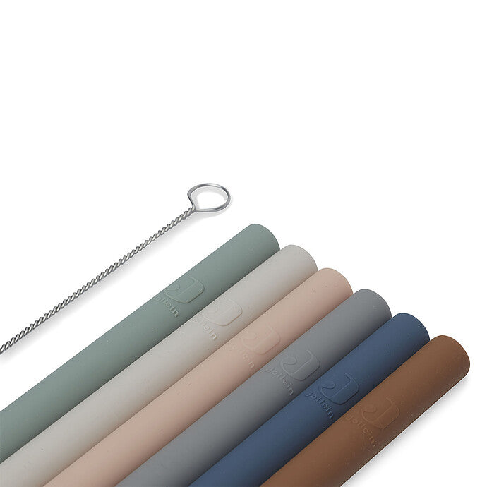 Lot de 6 pailles en silicone - Multicolore foncé
