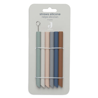 Lot de 6 pailles en silicone - Multicolore foncé