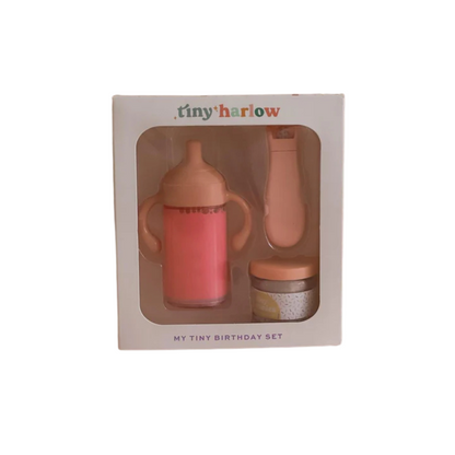 Coffret Anniversaire pour poupée - Biberon Lait Fraise et Petit pot magique Gâteau