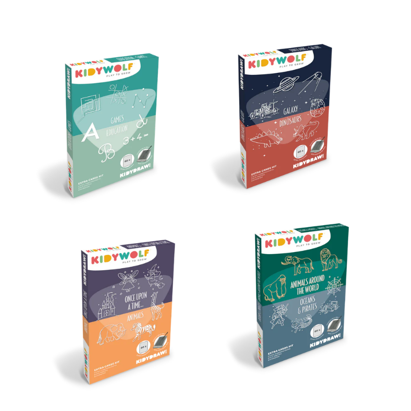 Cartes supplémentaires pour tablette à dessin Kidydraw Mini (60 dessins, 4 packs au choix)