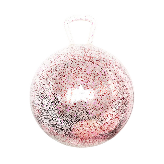 Ballon sauteur transparent à paillettes