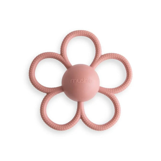 Hochet de dentition - Fleur Rose