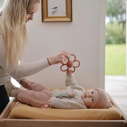 Hochet de dentition bébé - Fleur Rose