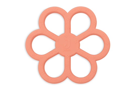 Jeu d'anneaux de dentition en fleurs rose