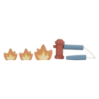 Camion de pompiers & accessoires en bois
