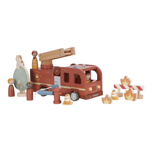 Camion de pompiers & accessoires en bois