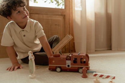 Camion de pompiers & accessoires en bois