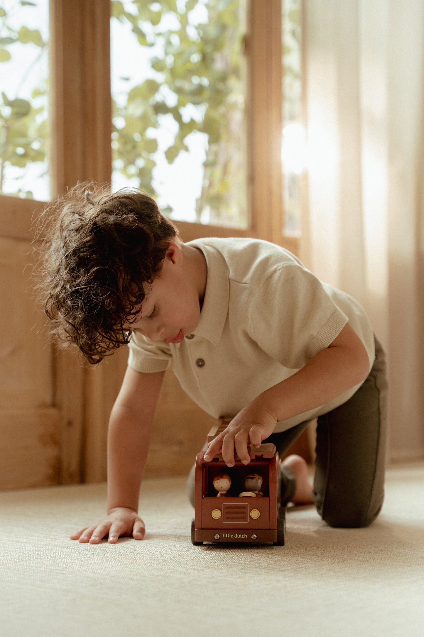 Camion de pompiers & accessoires en bois